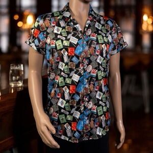 Scotch and Soda Amsterdams Blauw From Japan to the Dam Men’s Shirt Size M